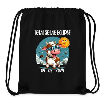 Solar Eclipse April Cow Sun Moon America Child - Stanley/Stella Recycled Gym Bag - black - Front