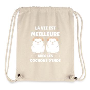 Humour cochon d'ine - Sac à cordon recyclé Stanley/Stella - blanc naturel - Devant