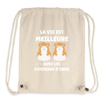 Humour cochon d'ine - Sac à cordon recyclé Stanley/Stella - blanc naturel - Devant