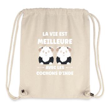 Humour cochon d'ine - Sac à cordon recyclé Stanley/Stella - blanc naturel - Devant
