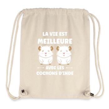Humour cochon d'ine - Sac à cordon recyclé Stanley/Stella - blanc naturel - Devant