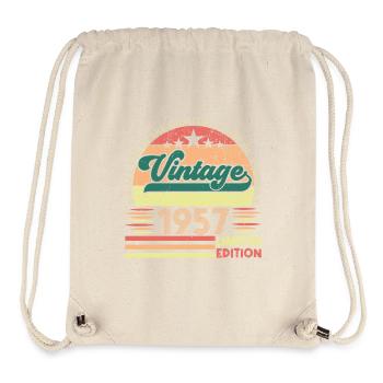 Retro 1957 Geburtstagsgeschenk. Jahrgang 1957. - Stanley/Stella recycelter Gym Bag - Naturweiß - Vorne