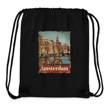 Vintage Amsterdam Kanal Niederlande Holland - Stanley/Stella recycelter Gym Bag - Schwarz - Vorne