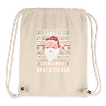 Noël moche CROQUE-MORT PRÉFÉRÉ DU PÈRE NOËL - Sac à cordon recyclé Stanley/Stella - blanc naturel - Devant