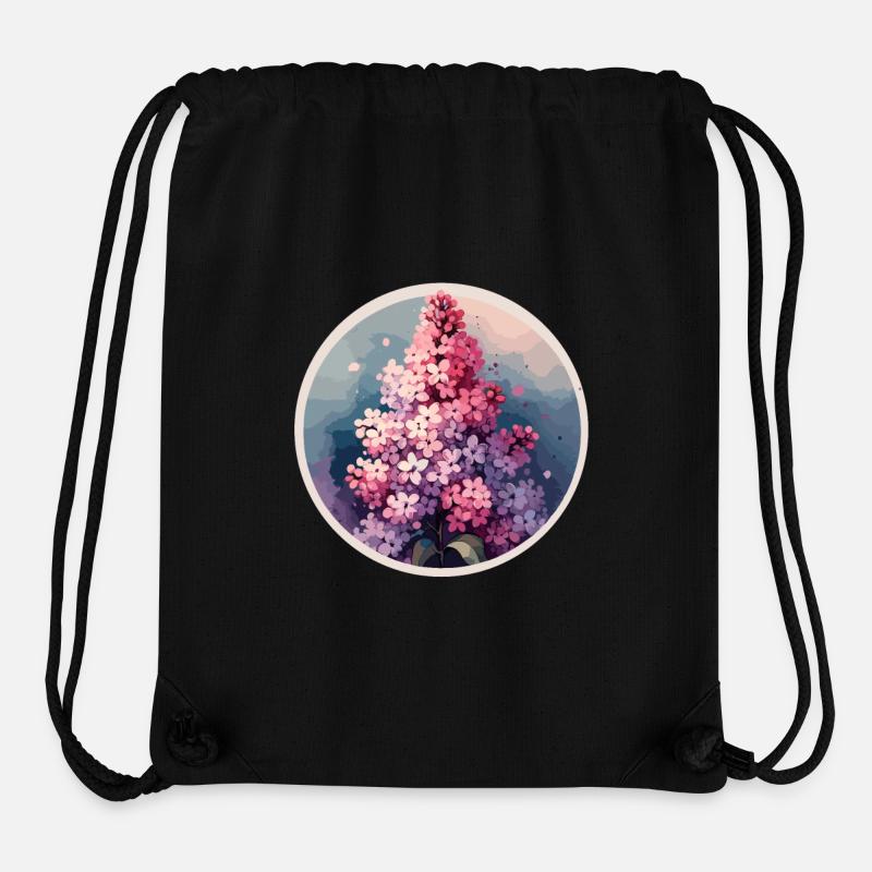 Lilac drawn - Stanley/Stella Recycled Gym Bag - black