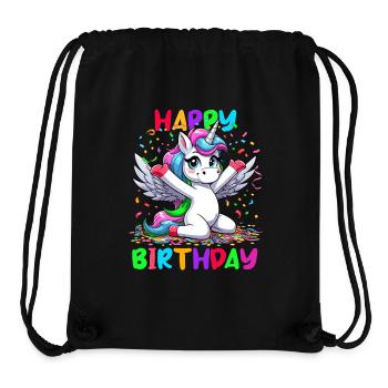 Geburtstag Einhorn Happy Birthday Kinder Konfetti - Stanley/Stella recycelter Gym Bag - Schwarz - Vorne