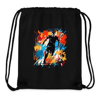 Joueurs de football - Sac à cordon recyclé Stanley/Stella - noir - Devant