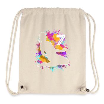 Female Soccer Player 7th Birthday - Stanley/Stella Recycled Gym Bag - natural - Front