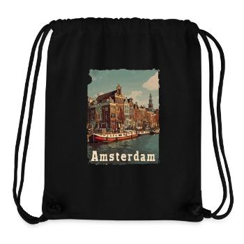 Vintage Amsterdam Kanal Niederlande Holland - Stanley/Stella recycelter Gym Bag - Schwarz - Vorne
