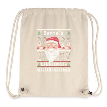 Noël moche L’ATTACHÉ DE PRESSE PRÉFÉRÉ DU PÈRE NOËL - Sac à cordon recyclé Stanley/Stella - blanc naturel - Devant