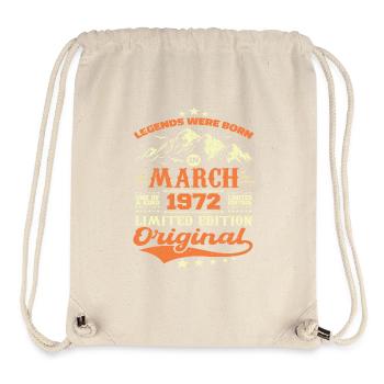 Cadeau D'anniversaire Nées En Mars 1972 Vintage - Sac à cordon recyclé Stanley/Stella - blanc naturel - Devant