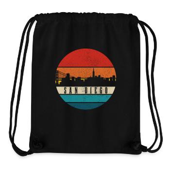 San Diego Kalifornien Vintage Souvenir - Stanley/Stella recycelter Gym Bag - Schwarz - Vorne