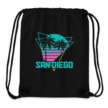 San Diego Kalifornien Vintage Souvenir - Stanley/Stella recycelter Gym Bag - Schwarz - Vorne