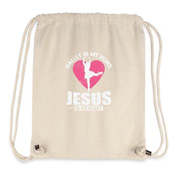 Ballet in my Veins Jesus in my Heart - Stanley/Stella recycelter Gym Bag - Naturweiß - Vorne