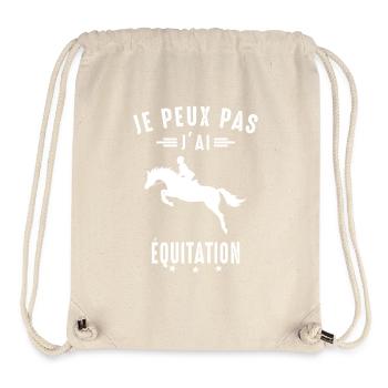 Je Peux pas j'ai équitation cheval chevaux humour - Sac à cordon recyclé Stanley/Stella - blanc naturel - Devant