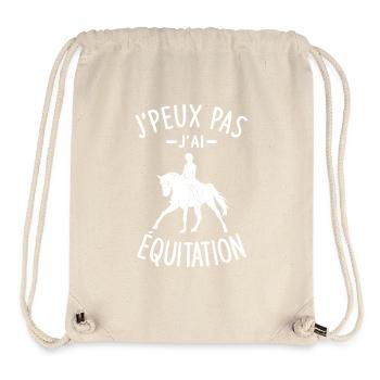 Je Peux pas j'ai équitation cheval chevaux humour - Sac à cordon recyclé Stanley/Stella - blanc naturel - Devant