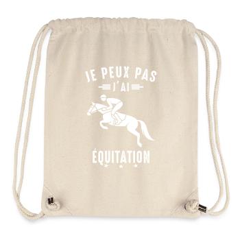 Je Peux pas j'ai équitation cheval chevaux humour - Sac à cordon recyclé Stanley/Stella - blanc naturel - Devant