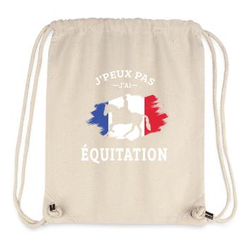 Je Peux pas j'ai équitation cheval chevaux humour - Sac à cordon recyclé Stanley/Stella - blanc naturel - Devant