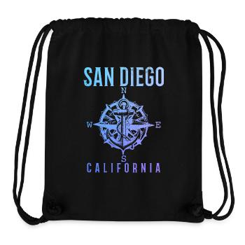 San Diego Kalifornien Vintage Souvenir - Stanley/Stella recycelter Gym Bag - Schwarz - Vorne