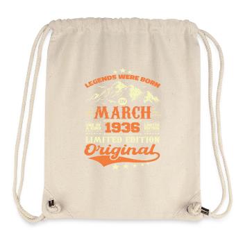 Vintage Born In March 1936 Birthday Gift - Stanley/Stella Recycled Gym Bag - natural - Front