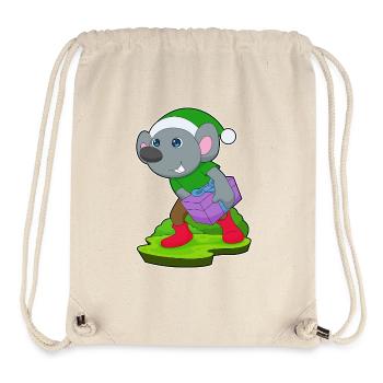 Forfait de Noël de la souris - Sac à cordon recyclé Stanley/Stella - blanc naturel - Devant