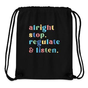 Aufhören Regulieren Und Zuhören Lehrer - Stanley/Stella recycelter Gym Bag - Schwarz - Vorne