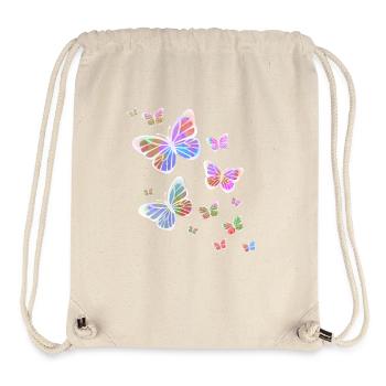 Papillon, Papillon, Animal, Coloré, Couleur - Sac à cordon recyclé Stanley/Stella - blanc naturel - Devant