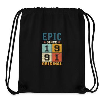 1991 Anniversaire épique depuis - Sac à cordon recyclé Stanley/Stella - noir - Devant