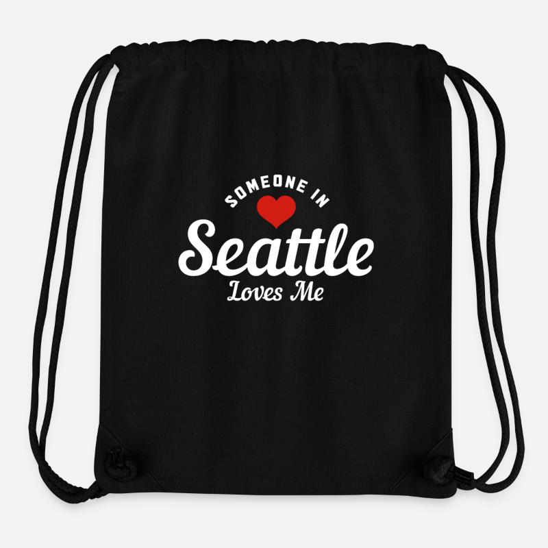 Cadeau Souvenir de Seattle Washington - Sac à cordon recyclé Stanley/Stella - noir