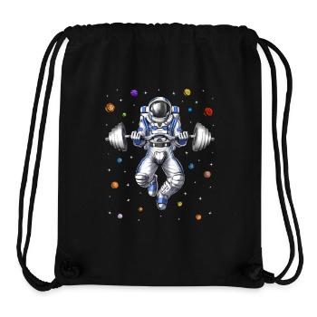 Astronauten-Fitness-Kniebeugen - Stanley/Stella recycelter Gym Bag - Schwarz - Vorne