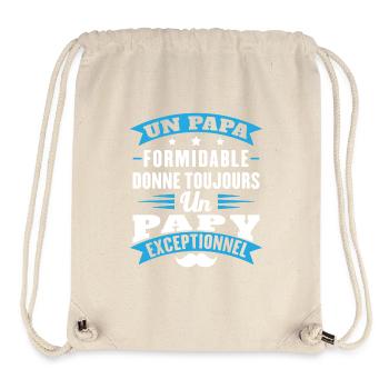 Papa formidable donne toujours papy exceptionnel - Sac à cordon recyclé Stanley/Stella - blanc naturel - Devant