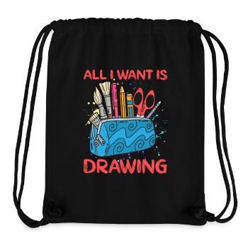 Artiste Peintre Graphique Tout Ce Que Je Veux, Ce Sont Des Dessins - Sac à cordon recyclé Stanley/Stella - noir - Devant