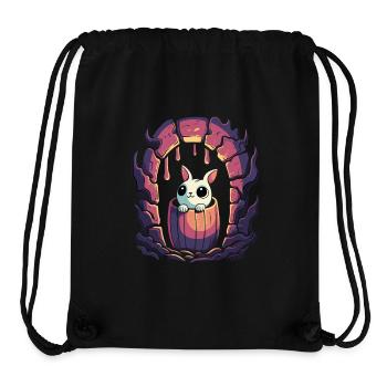L’adorable lapin du donjon dans un tonneau - Sac à cordon recyclé Stanley/Stella - noir - Devant