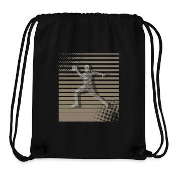 Handball Motif - Sac à cordon recyclé Stanley/Stella - noir - Devant