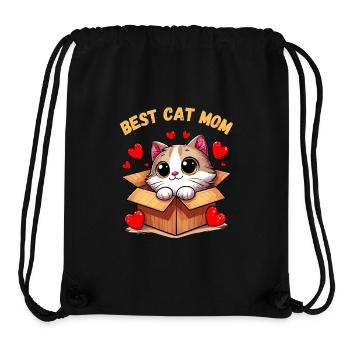 Katze Katzen Katzenmama Kätzchen Herz Mutter süß - Stanley/Stella recycelter Gym Bag - Schwarz - Vorne
