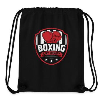 Boxen ist meine Therapie - Stanley/Stella recycelter Gym Bag - Schwarz - Vorne