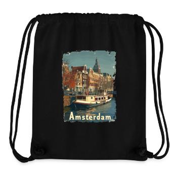 Vintage Amsterdam Kanal Niederlande Holland - Stanley/Stella recycelter Gym Bag - Schwarz - Vorne