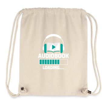 Silence s’il vous plaît : Chargement du livre audio... - Sac à cordon recyclé Stanley/Stella - blanc naturel - Devant