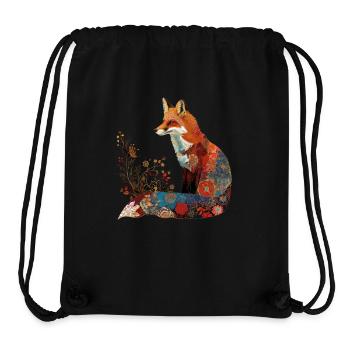 Fuchs Blumen Vintage Geschenk - Stanley/Stella recycelter Gym Bag - Schwarz - Vorne