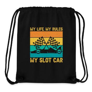 Vintage Retro My Life My Rules My Slot Car Gift - Stanley/Stella recycelter Gym Bag - Schwarz - Vorne