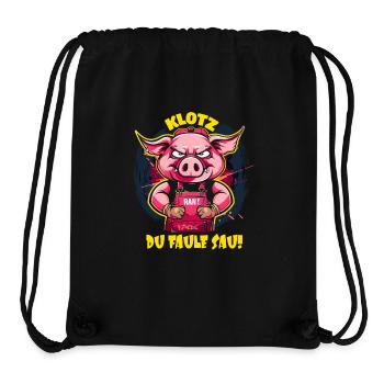 Connecte-toi, cochon paresseux ! Artisan porcin - Sac à cordon recyclé Stanley/Stella - noir - Devant
