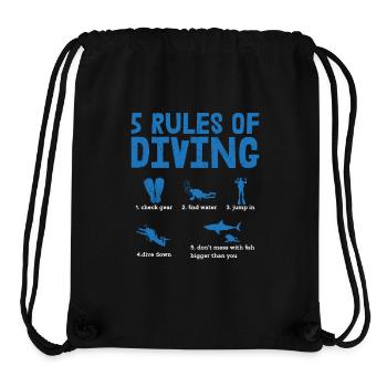 5 Rules Of Diving Scuba Diving Diver - Stanley/Stella Recycled Gym Bag - black - Front