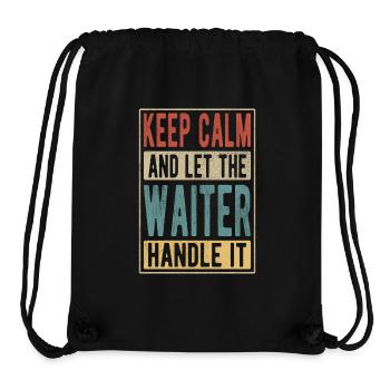 Waiter Retro Gift - Stanley/Stella Recycled Gym Bag - black - Front
