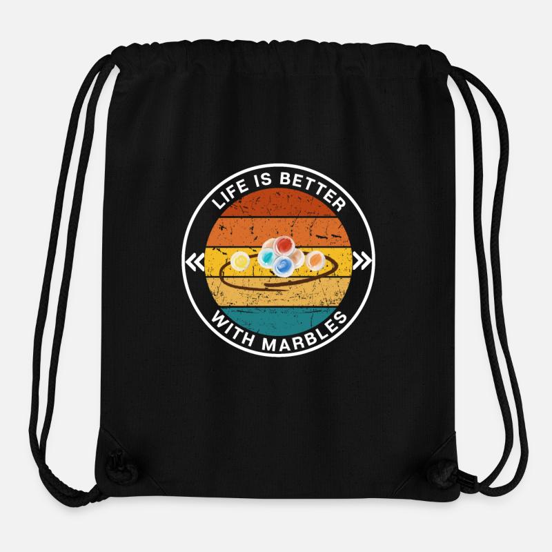 LIFE IS BETTER WITH MARBLES Play Marble - Stanley/Stella Recycled Gym Bag - black