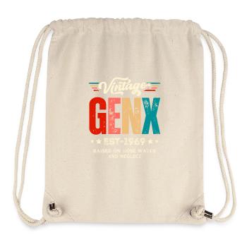 Gen X - Vintage-Retro-Stil - Stanley/Stella recycelter Gym Bag - Naturweiß - Vorne