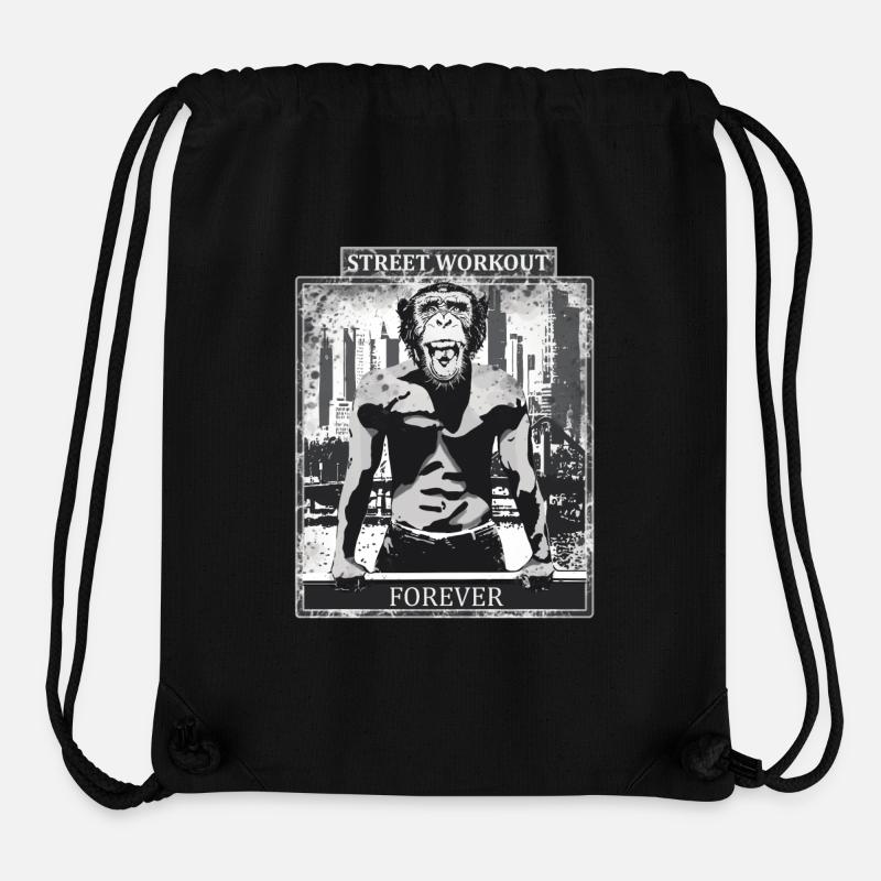 Street Workout Monkey Design - Stanley/Stella Recycled Gym Bag - black