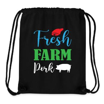 Porc fermier frais - Sac à cordon recyclé Stanley/Stella - noir - Devant