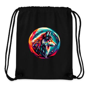 Wolf in polygon representation - Stanley/Stella Recycled Gym Bag - black - Front