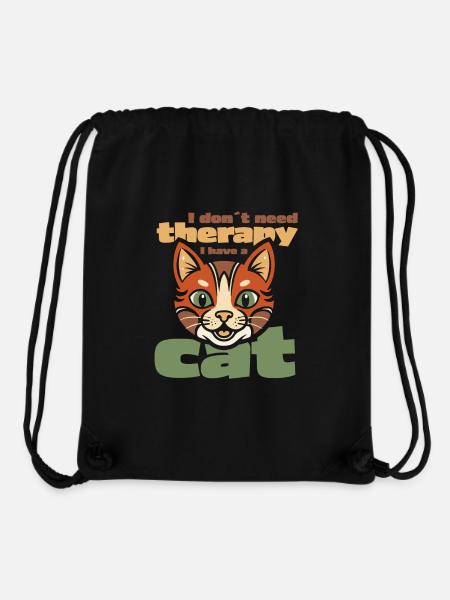 I don´t need therapy. I have a cat - Stanley/Stella recycelter Gym Bag - Schwarz
