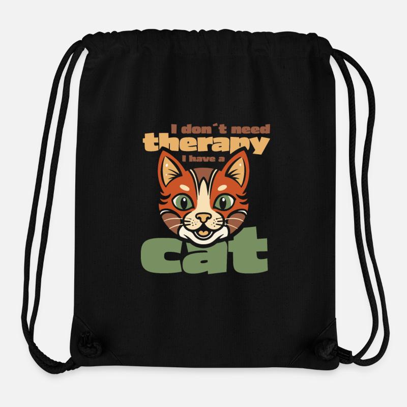 I don´t need therapy. I have a cat - Stanley/Stella recycelter Gym Bag - Schwarz